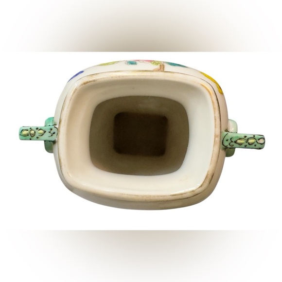 Rare Antique Nippon Porcelain Hand Painted Dual Handle Vase - Picture 10 of 12